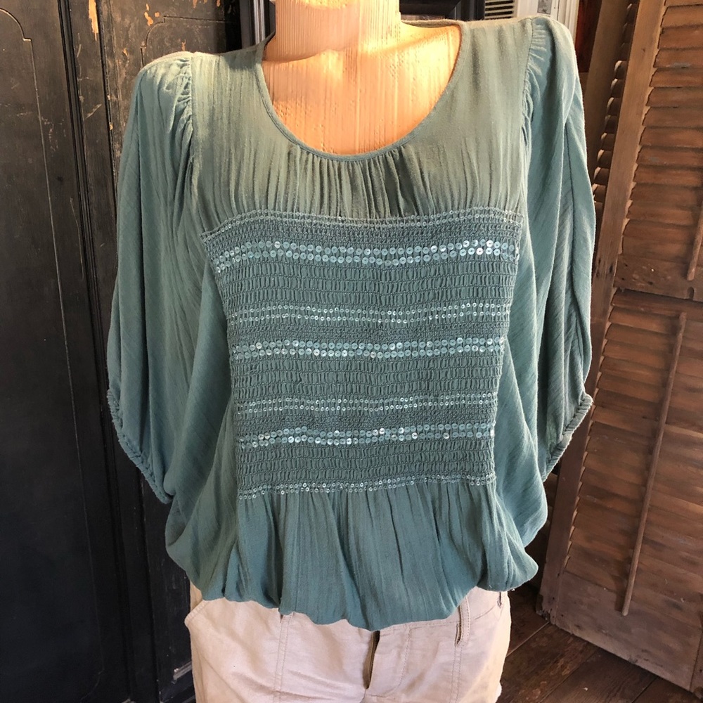 NINE WEST Olive Green Blouse